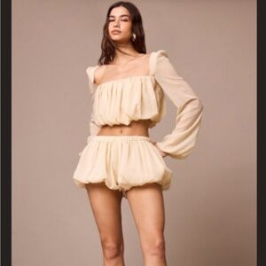 PrettyLittleThing Cream Skirt Set